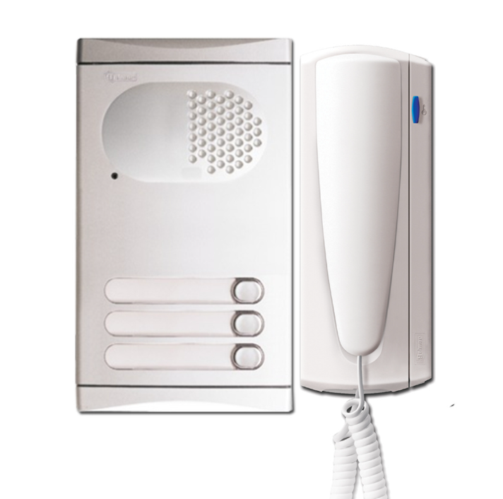Kit de intercomunicación de audio analógico para tres, panel exterior de aluminio