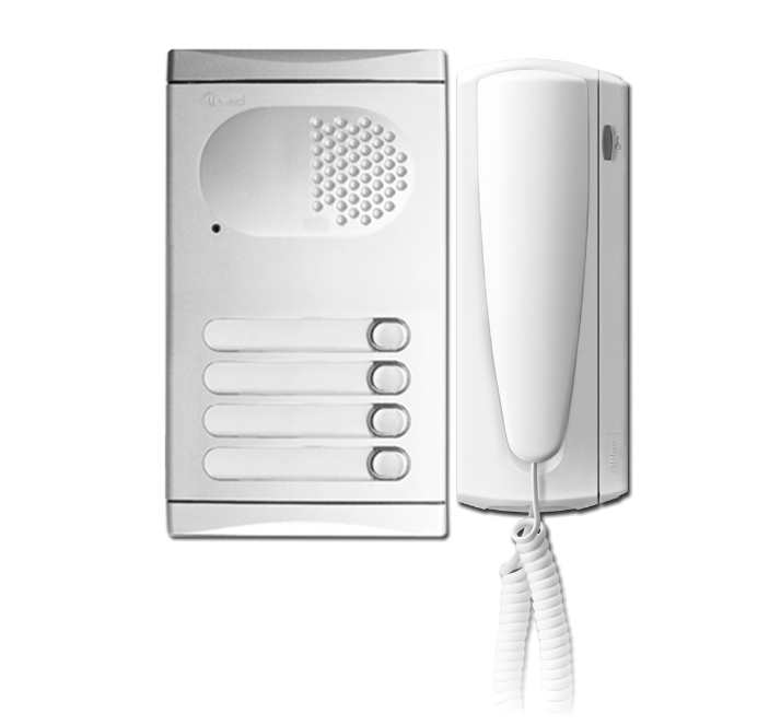 Kit de intercomunicación de audio analógico para cuatro, panel exterior de aluminio