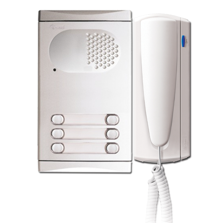 Kit interfon audio para 6 departamentos